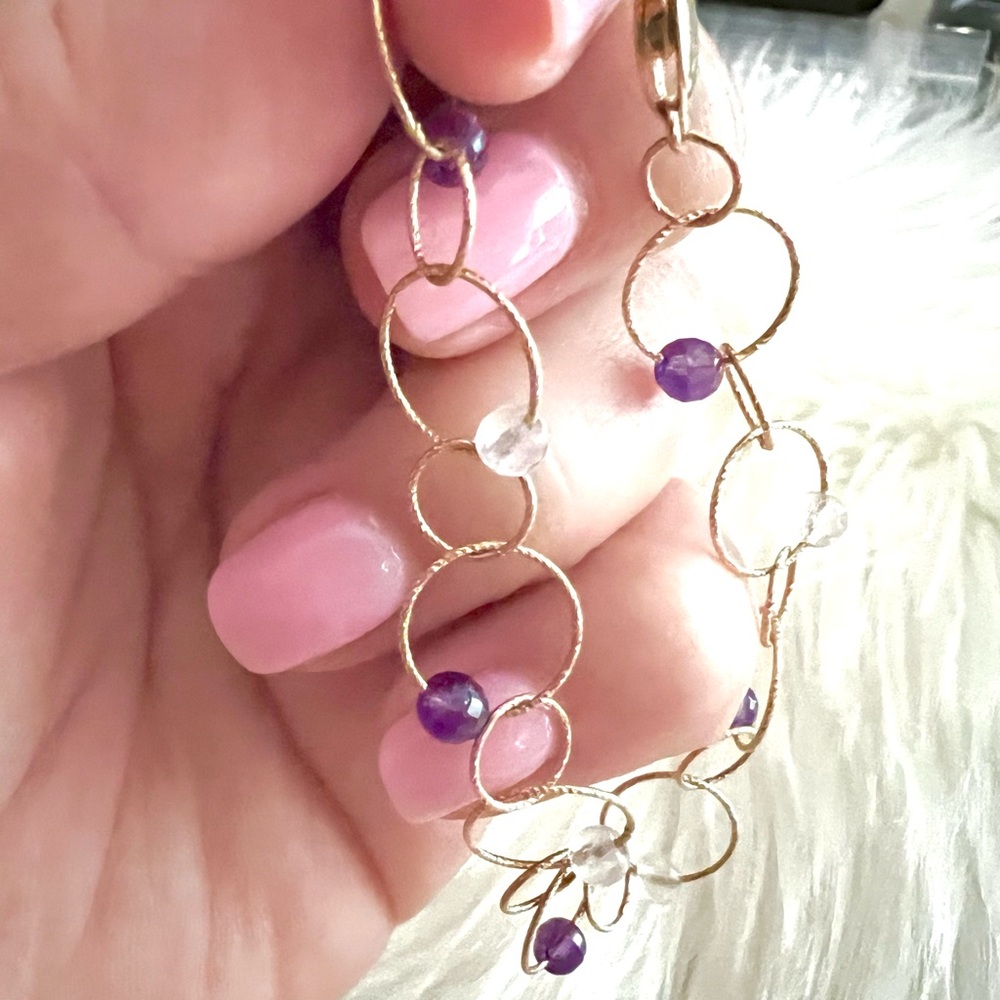 14k gold CAODURO Italian Luxury bracelet rings/circles - Picture 3 of 13